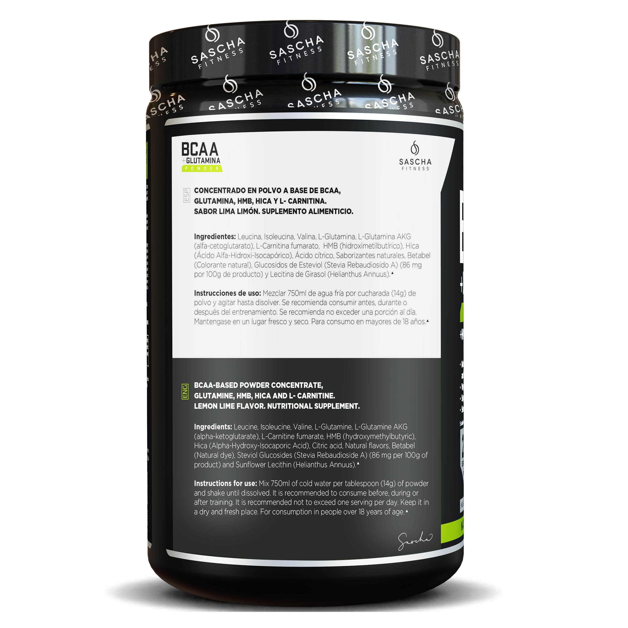 BCAA Glutamina Sabor Lemon Lime Sascha Fitness Guatemala BCAA Glutamina Sabor Lemon Lime Sascha Fitness Guatemala