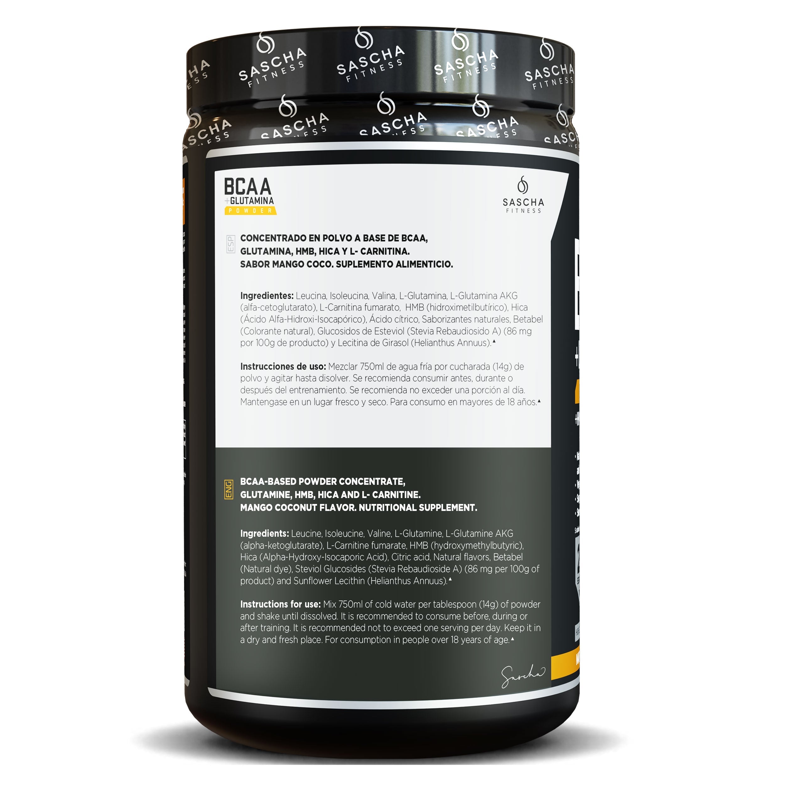 bcaa y l carnitina Complex Stick Packs BCAA Glutamina Sabor Mango Coconut